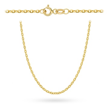 Lanț Aur 14K, Model Rolo Diamantat, 50 cm, Ultraușor