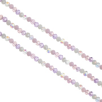 Mix cristale rondele 4mm multicolor roz ~ aprox 410 buc