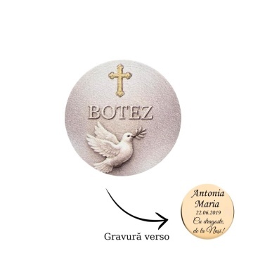 Monedă Aur Kolorino pentru Botez – White Edition