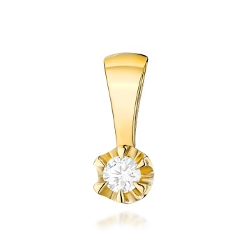 Pandantiv Aur 14K cu Diamant de Laborator 0.10 ct
