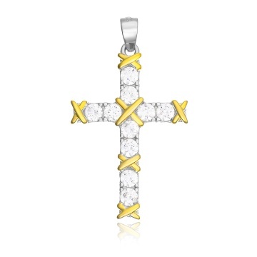 Pandantiv Aura Cross din argint 925 cu cristale 3.20g