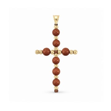 Pandantiv Cruce Goldstone AUR 14K