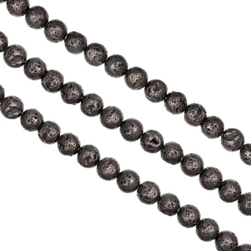 Sirag Lava Vulcanica electroplacata gri 6mm