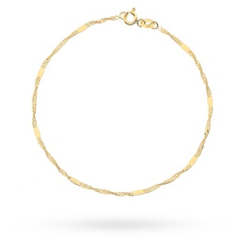 Brățară Aur 14K Singapore cu Plăcuță Elegantă