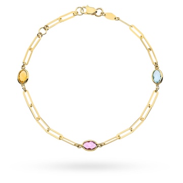Brățară din Aur 14K cu Topaz, Ametist și Citrin