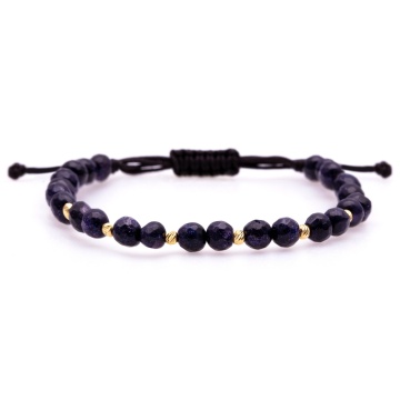 Brățara Domination Purple Goldstone si 10 bile din Aur 14K