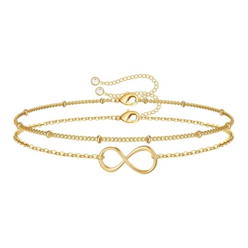 Bratara Dubla Infinity din Inox placat cu AUR 18K