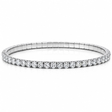 Bratara Tennis Elastica din argint 925 Crystal Clear