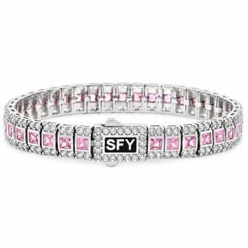 Brățară Tennis SFY din Argint 925 cu Cristale Zirconia Roz