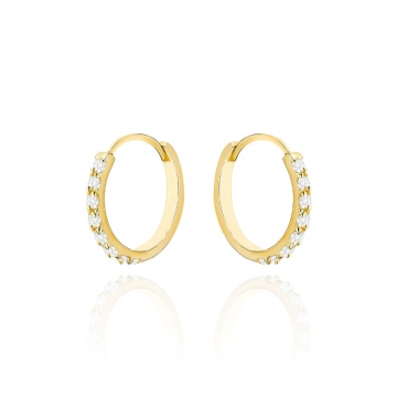 Cercei Aur 14K Creole Mici cu Zirconii