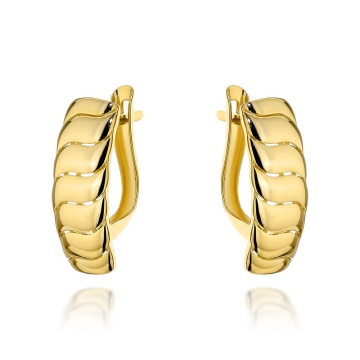 Cercei Aur 14K cu Design Rectangular și Sistem de Închidere Englez