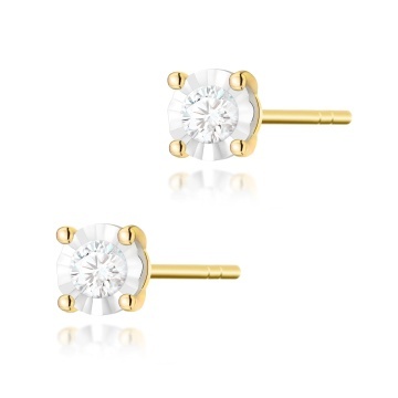 Cercei Aur 14K cu Diamant Natural 0.08 ct