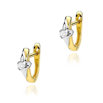 Cercei Aur 14K cu Diamant Natural 0.10 ct