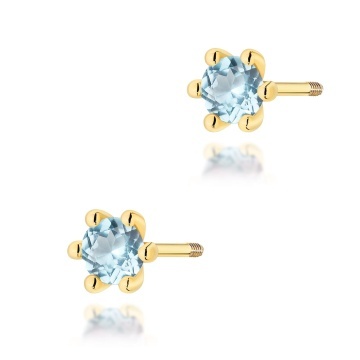 Cercei Aur 14K cu Topaz Swiss 0.15 ct Filet cu Protectie