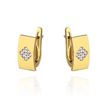 Cercei Aur 14k cu Zirconii Albe