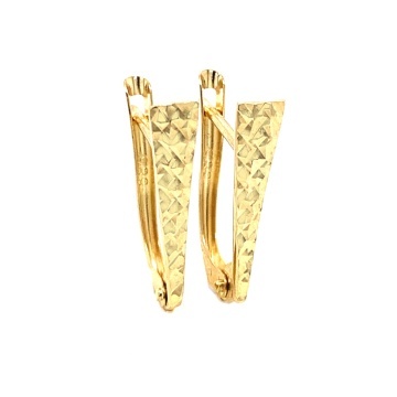 Cercei Aur 14K Diamant Triunghi Lung