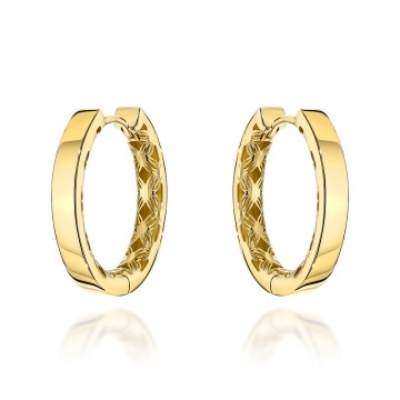 Cercei Creole Aur 14K Rotunzi cu Detalii Ajourate - Eleganță Clasic