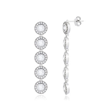 Cercei din argint 925 cu cristale Angel Exclusive Collection - Medium