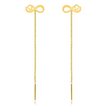 Cercei Infinity Heart din AUR 14K cu lantișor