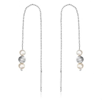 Cercei Long Pearls din Argint 925 cu lănțișor