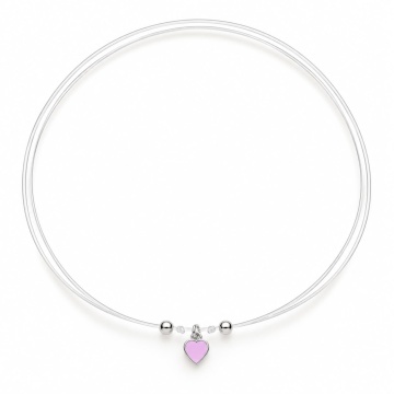 Choker reglabil fir transparent - Purple Heart din Argint 925