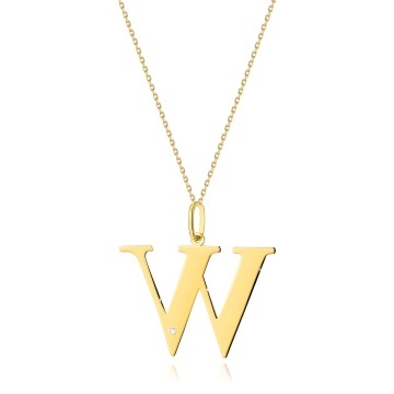 Colier Aur 14K cu Diamant Natural 0.01 ct