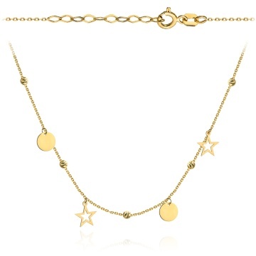 Colier Choker cu Bile Diamantate, Cercuri Pline și Steluțe