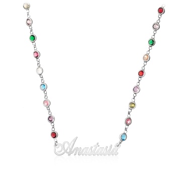 Colier Rainbow cu orice nume din Argint 925
