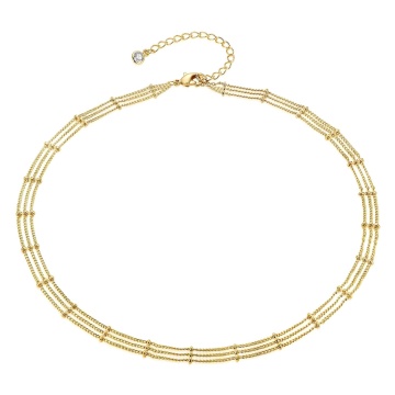 Colier Trio din inox placat cu aur 18K