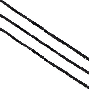 Cristale dreptunghiulare 2x4 mm - șirag aprox 100 bucăți - negru