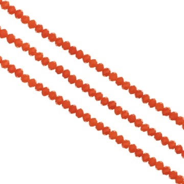 Cristale rondele fațetate de 4 mm - șirag aprox 130 bucăți - rosu coral