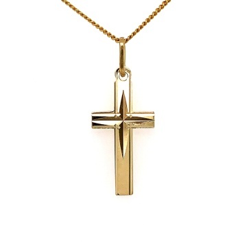 Cruciuliță De Aur 14K Cu Model Elegant Gravat