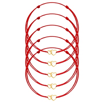 Engros Lot 5 brățări Inimioare Duble Clasic Collection din Aur 14K