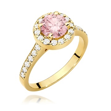 Inel Aur 14K cu Diamante Roz de Laborator 1.38 ct