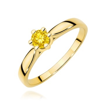 Inel Aur 9K cu Diamant Galben de Laborator 0.30 ct