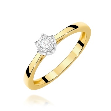 Inel Aur 9K cu Diamant Natural 0.05 ct