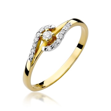 Inel Aur 9K cu Diamante Naturale 0.11 ct