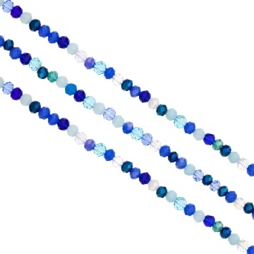 Mix cristale rondele 4mm multicolor albastru ~ aprox 410 buc
