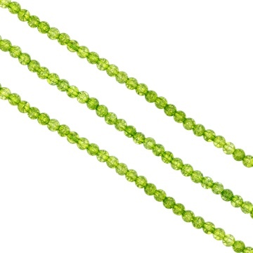Sirag Cristale de sticla Crackle 4 mm ~ aprox 95 buc / sirag, culoare Lime