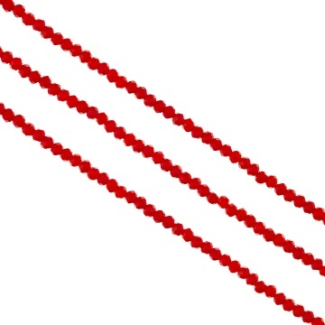 Șirag cristale rondele 3mm - Rosu coral