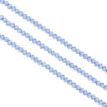Șirag cristale rondele 4mm, culoare Albastru Cobalt Transparent - Aprox 130 buc