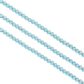 Șirag cristale rondele 4mm, culoare Sky Blue Transparent, Aprox 130 buc
