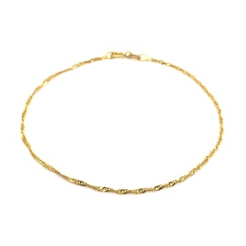 Brățară Aur 14K, Model Singapore Răsucit, 19 cm - Lățime 1.8 mm