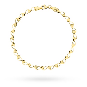 Bratara cu Inimioare Impletite- Aur 14k