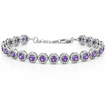 Bratara din Argint Angel Collection - Purple Edition