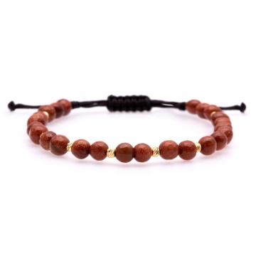 Brățara Domination cu Goldstone si 10 bile de Aur 14K