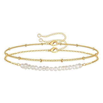 Bratara Dubla Pearlify din Inox placat cu AUR 18K