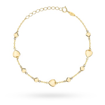 Bratara Lant cu Inimioare- Aur 14k