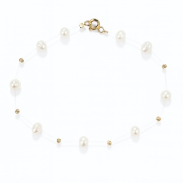 Brățară Six Floating Pearls din AUR 14K și Perle de Cultură