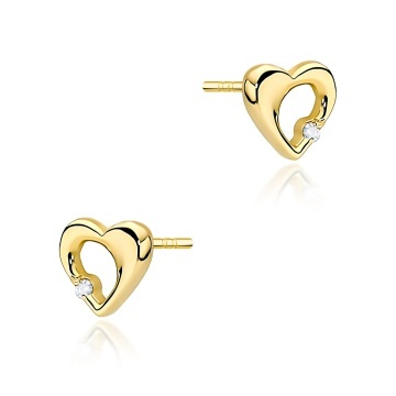 Cercei Aur 14K cu Diamant Natural 0.01 ct